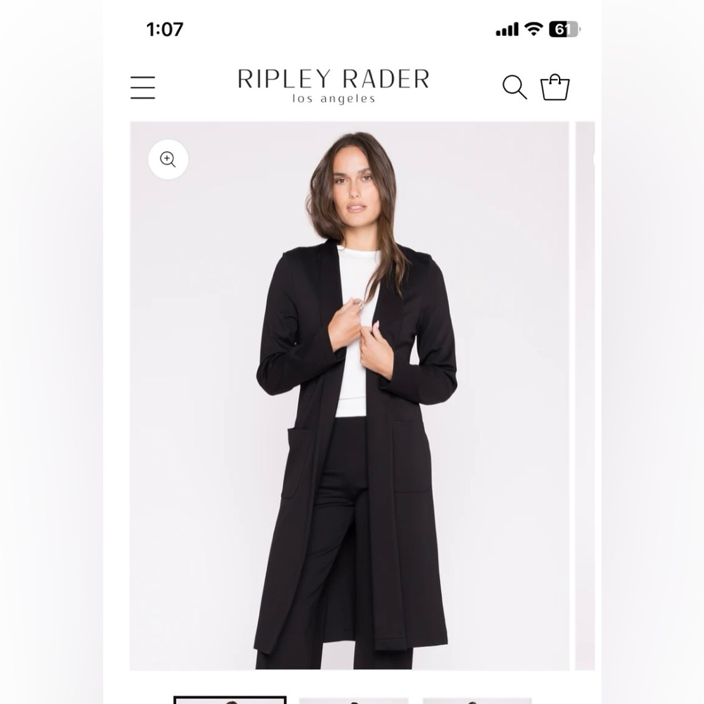 Ripley Radar Black Ponte Knit Smoking Jacket - NWT
